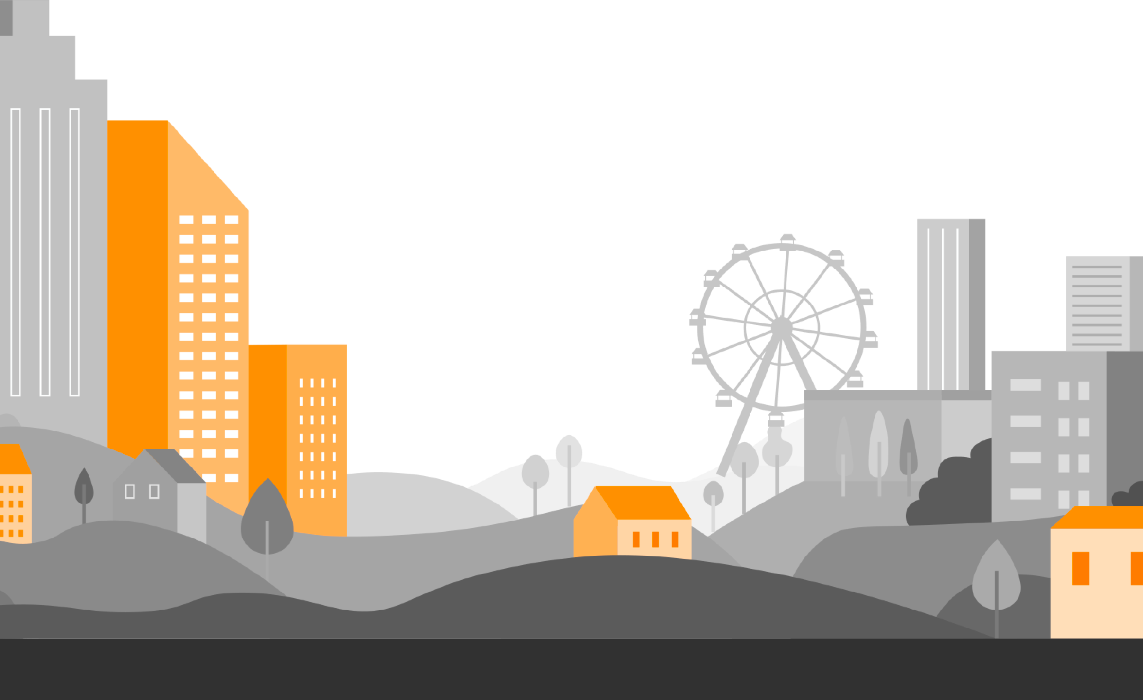 Ville dessiné avec batiment et maison