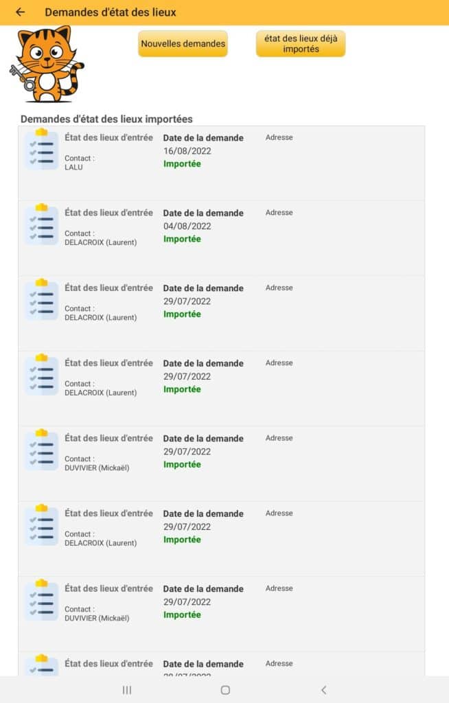 liste des biens dans étatsdeslieuxfacile